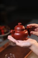 《大度》宜興紫砂壺工藝美術師原礦掇球紫砂茶具大紅袍壺
