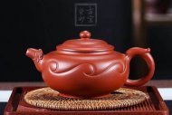 《龍隱線(xiàn)韻》紫砂壺茶具仿古如意紅皮龍壺全手工茶壺
