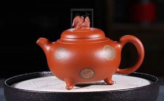 《獅韻》紫砂壺全手工茶壺老師小紅泥，絞泥（段泥、紫泥、綠泥等）壺