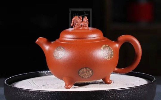《獅韻》紫砂壺全手工茶壺老師小紅泥，絞泥（段泥、紫泥、綠泥等）壺