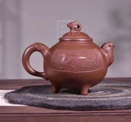 《鳳鳴》宜興紫砂壺黃龍山清水泥紫砂壺紫砂壺