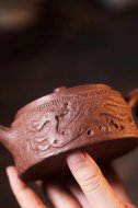 《雙龍石鼓》宜興工藝美術師手工紫砂壺創新壺全手工段泥泡茶壺