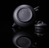 《雙線竹鼓》宜興紫砂壺工藝美術師手工茶壺茶具石黃泥雙線竹鼓