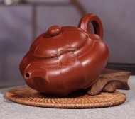 《菱意》宜興紫砂壺高級(jí)工藝美術(shù)師手工貴妃紅朱泥大彬六方