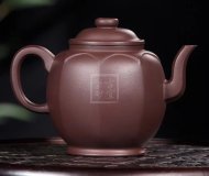 《靜荷》宜興紫砂壺高級工藝美術師手工紫茄泥茶具茶壺