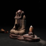 《紫砂達(dá)摩倒流香爐擺件》宜興紫砂紫砂壺純手工茶壺茶具