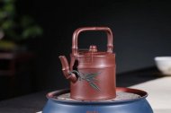 《新竹提梁》紫砂茶具茶壺工藝美術師純手工新竹提梁底槽青