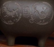 《鼎盛壺》宜興紫砂壺稀有明國(guó)綠手工紫砂壺