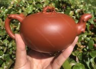 樹(shù)樁葡萄壺；朱泥380CC