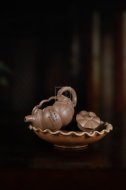 《南瓜壺》宜興高級工藝美術師工紫砂壺段泥南瓜茶壺茶具