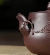 《秀竹壺》宜興名家紫砂壺助理工藝美術師手工紫泥泡茶壺茶具家用套裝