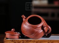 《空山幽竹》紫砂壺宜興工藝美術(shù)師手工紅皮龍茶壺茶具
