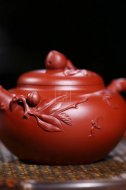 《壽桃壺》宜興工藝美術(shù)師紫砂壺老師手工圣桃茶壺圣桃泡茶壺