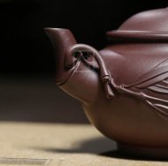 《禪竹壺》宜興紫砂壺助理工藝美術師手工名家家用禮品茶具套裝紫泥