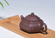 《六方容天》宜興紫砂壺高級工藝美術師手工紫泥竹容天茶壺茶具