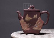 《山水龍泉》宜興紫砂壺純手工高級工藝美術師底槽青茶具