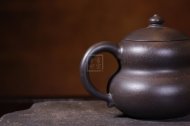 《葫蘆》宜興紫砂壺工藝美術師手工茶壺茶具黑朱泥葫蘆