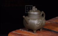 《鼎盛壺》宜興紫砂壺稀有明國(guó)綠手工紫砂壺