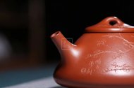 《子冶石瓢》宜興高級工藝美術師工紫砂壺小煤窯朱泥石瓢茶壺茶具