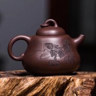 《葫蘆》宜興助理工藝美術(shù)師手工紫砂壺茶壺具紫泥葫蘆