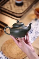 《心經笑櫻》宜興紫砂壺工藝美術師手工頂級民國綠泡茶壺禮品笑櫻
