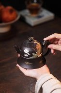 《龍鳳呈祥》宜興紫砂壺高級工藝美術師手工茶壺茶具稀有是黃泥創新壺