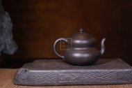 《葫蘆》宜興紫砂壺工藝美術師手工茶壺茶具黑朱泥葫蘆